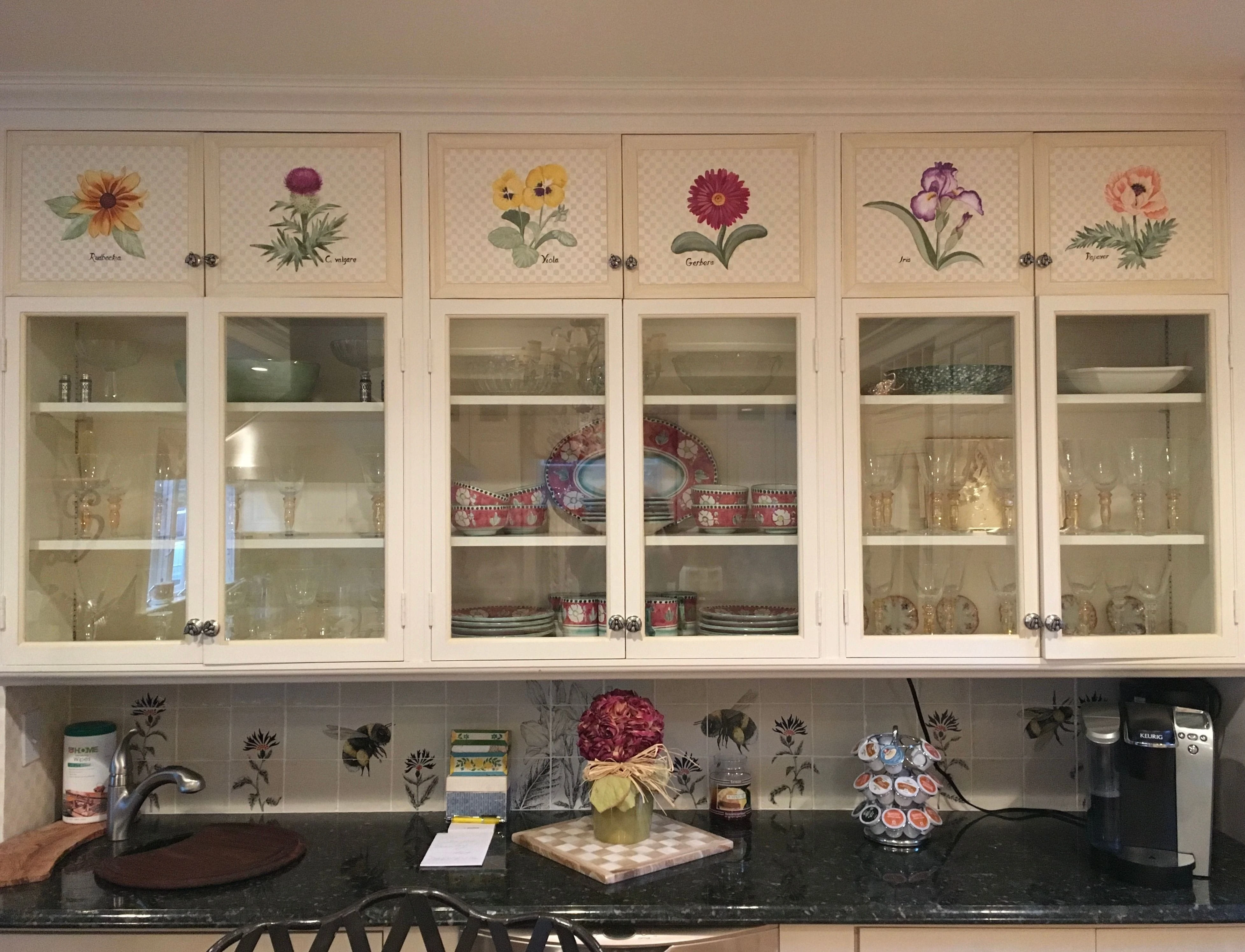 Hand-Painted Kitchen Cabinets